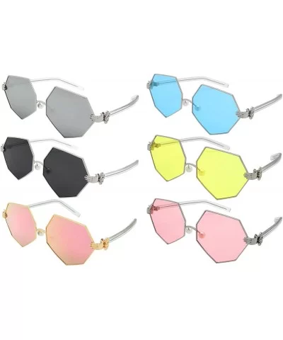 Vintage Style Angular Sunnies with Flat Lens 3136-FLRV - Silver - CB183CGZCR9 $9.05 Oversized