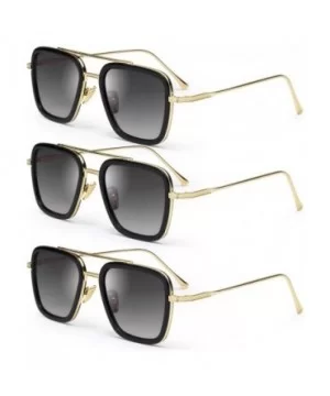 Square Sunglasses Aviator Downey - Gold Frame Grey Lens - C6199C8U9UA $26.92 Aviator