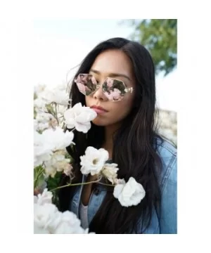 Vintage Style Angular Sunnies with Flat Lens 3136-FLRV - Silver - CB183CGZCR9 $9.05 Oversized