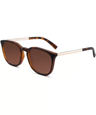 Polarized Sunglasses for Women Men Retro square lens uv400 protection - Tortoise/Brown - CV18A32EK6T $11.89 Square