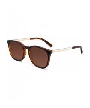 Polarized Sunglasses for Women Men Retro square lens uv400 protection - Tortoise/Brown - CV18A32EK6T $11.89 Square