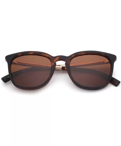 Polarized Sunglasses for Women Men Retro square lens uv400 protection - Tortoise/Brown - CV18A32EK6T $11.89 Square