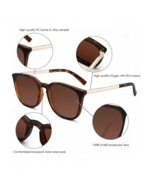 Polarized Sunglasses for Women Men Retro square lens uv400 protection - Tortoise/Brown - CV18A32EK6T $11.89 Square