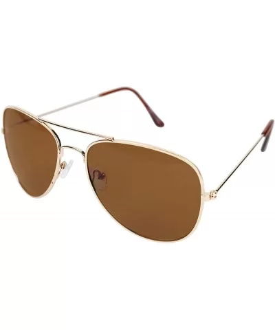 Aviator Sunglasses Colored Tinted Lens Glasses Metal UV400 Protection - Brown Sunglasses - C018R2KNIC9 $8.85 Aviator