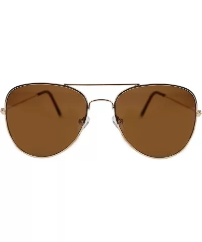 Aviator Sunglasses Colored Tinted Lens Glasses Metal UV400 Protection - Brown Sunglasses - C018R2KNIC9 $8.85 Aviator