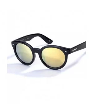 Sunglasses Women Polarized Fashion Sun Glasses Retro Round Polarized Lens Blue - Yellow - CC18YLZGUGQ $11.73 Aviator