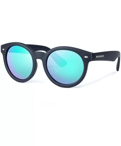 Sunglasses Women Polarized Fashion Sun Glasses Retro Round Polarized Lens Blue - Yellow - CC18YLZGUGQ $11.73 Aviator