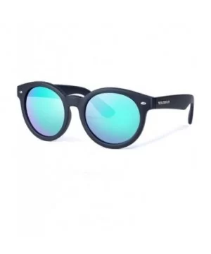 Sunglasses Women Polarized Fashion Sun Glasses Retro Round Polarized Lens Blue - Yellow - CC18YLZGUGQ $11.73 Aviator