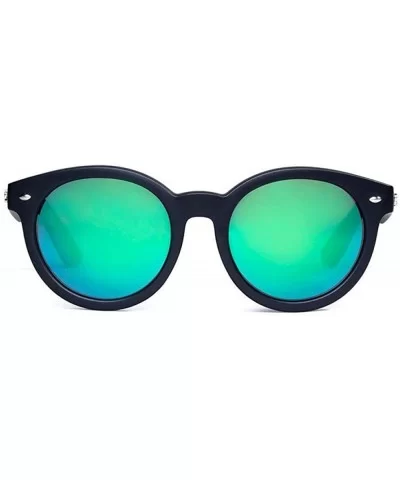 Sunglasses Women Polarized Fashion Sun Glasses Retro Round Polarized Lens Blue - Yellow - CC18YLZGUGQ $11.73 Aviator