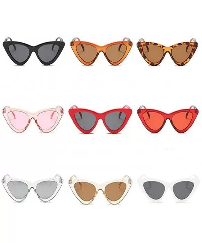 Sunglasses Women Plastic vintage retro triangular cat eye glasses Outdoor - C9 - CB18WXSG7NX $20.27 Cat Eye