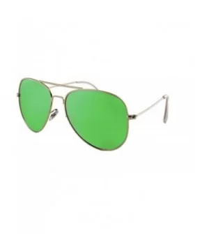 Unisex Sunglasses Polarized UV400 Double Bridge Classic Aviator Lens - Silver Metal Frame / Mirror Green Lens - CD18H3KXC4N $...