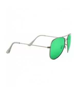 Unisex Sunglasses Polarized UV400 Double Bridge Classic Aviator Lens - Silver Metal Frame / Mirror Green Lens - CD18H3KXC4N $...