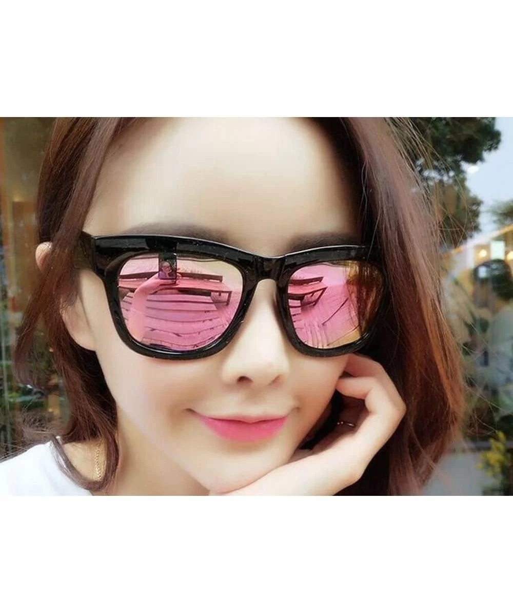 Oversized Sunglasses Coating Classic Glasses - Pink - CC197TWQU4A $24.76 Square