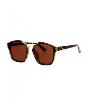 Unisex Designer Fashion Sunglasses Hipster Square Frame Flat Lens UV 400 - Tortoise - C7188K8DEY0 $8.20 Square