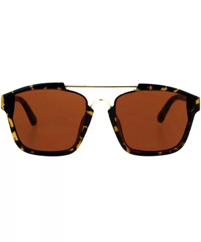 Unisex Designer Fashion Sunglasses Hipster Square Frame Flat Lens UV 400 - Tortoise - C7188K8DEY0 $8.20 Square