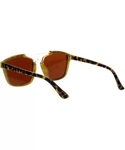 Unisex Designer Fashion Sunglasses Hipster Square Frame Flat Lens UV 400 - Tortoise - C7188K8DEY0 $8.20 Square