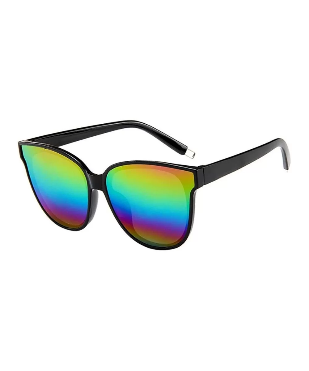 Classic Sunglasses Oversized Reflective - E - CJ199SDLNMD $4.54 Oversized