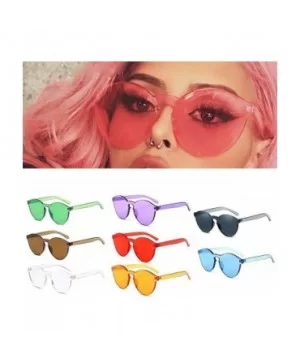 Women Men Fashion Clear Retro Polarized Sport Sunglasses Outdoor Frameless Eyewear Glasses - Clear -B - C618OLCEICC $5.58 Round