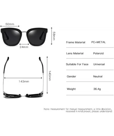 Semi Rimless HD Polarized Sunglasses for Women Men Retro Sun Glasses UV400 Protection - D - CK197AZ2327 $12.50 Square