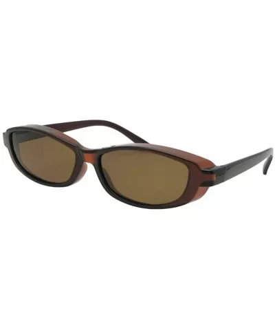 Smallest Fit Over Sunglasses F13 - Brown Frame-brown Lenses - CR186X60WKZ $9.87 Oval