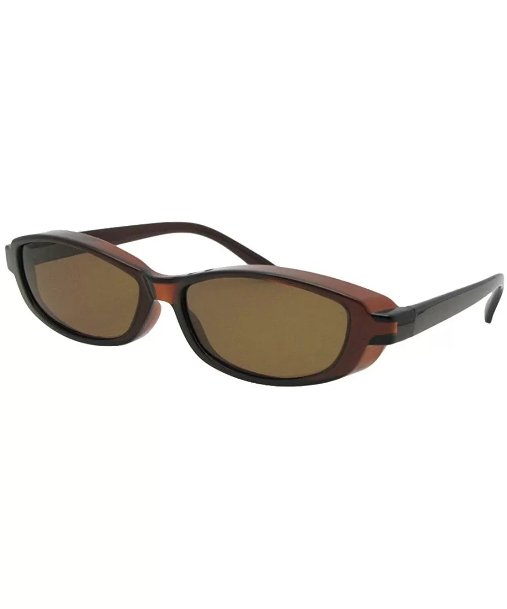 Smallest Fit Over Sunglasses F13 - Brown Frame-brown Lenses - CR186X60WKZ $9.87 Oval