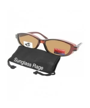 Smallest Fit Over Sunglasses F13 - Brown Frame-brown Lenses - CR186X60WKZ $9.87 Oval