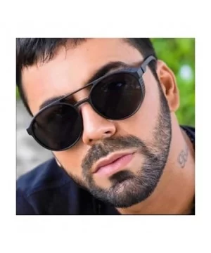 Retro Steampunk Sunglasses for Men Women Gothic sunglasses oval plastic sunglasses - 1 - C51945Q2QOX $12.82 Goggle