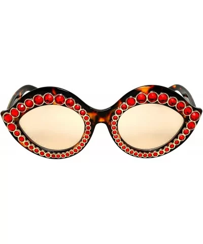 Fashion Oversized Square Cateye Rhinestone Women Sunglasses - Plastic-tortoise+gold Frame/Light Orange Lens - CB189K8RM2C $8....