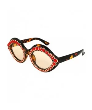 Fashion Oversized Square Cateye Rhinestone Women Sunglasses - Plastic-tortoise+gold Frame/Light Orange Lens - CB189K8RM2C $8....