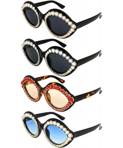 Fashion Oversized Square Cateye Rhinestone Women Sunglasses - Plastic-tortoise+gold Frame/Light Orange Lens - CB189K8RM2C $8....