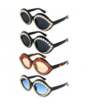 Fashion Oversized Square Cateye Rhinestone Women Sunglasses - Plastic-tortoise+gold Frame/Light Orange Lens - CB189K8RM2C $8....