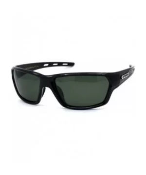 Polarized 90s Sport Warp Rectangle Light Weight Plastic Sunglasses - Black Green - C7195ECZLLT $10.18 Sport