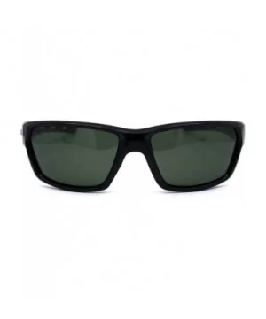 Polarized 90s Sport Warp Rectangle Light Weight Plastic Sunglasses - Black Green - C7195ECZLLT $10.18 Sport