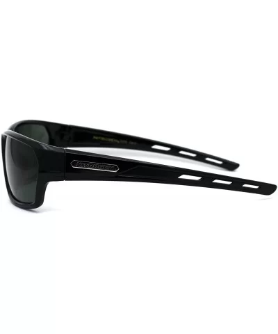 Polarized 90s Sport Warp Rectangle Light Weight Plastic Sunglasses - Black Green - C7195ECZLLT $10.18 Sport