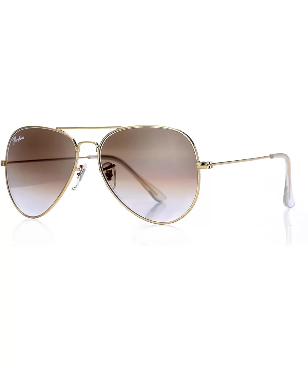 Aviator Crystal Lens Large Metal Sunglasses - Gold Frame/Crystal Brown Gradient Lens - CF12O11ZQIK $16.50 Aviator