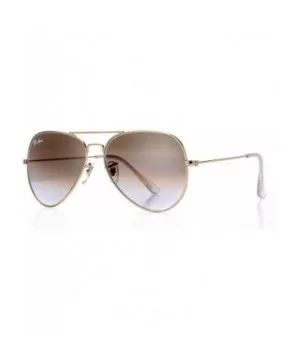 Aviator Crystal Lens Large Metal Sunglasses - Gold Frame/Crystal Brown Gradient Lens - CF12O11ZQIK $16.50 Aviator