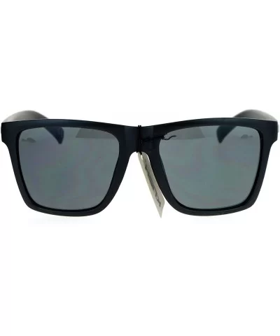 Kush All Black Classic Matte Horn Rim Sport Mens Sunglasses - Grey Logo - CZ12N7ZPDQI $11.38 Rectangular