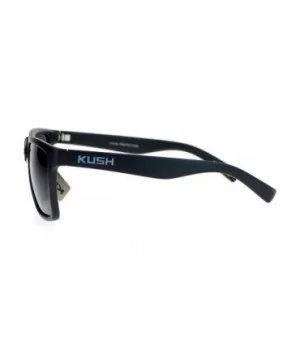 Kush All Black Classic Matte Horn Rim Sport Mens Sunglasses - Grey Logo - CZ12N7ZPDQI $11.38 Rectangular