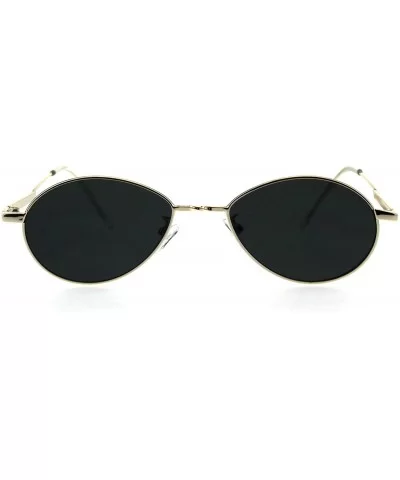 Mens Mod Oval Round Metal Rim Hippie Sunglasses - Silver Black - C018GQXUEI5 $9.83 Oval