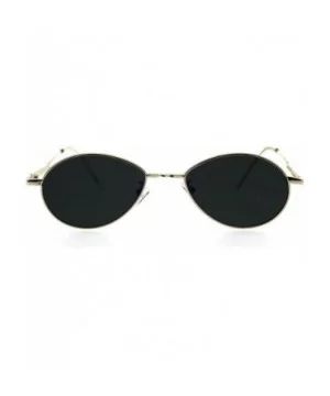 Mens Mod Oval Round Metal Rim Hippie Sunglasses - Silver Black - C018GQXUEI5 $9.83 Oval