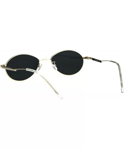 Mens Mod Oval Round Metal Rim Hippie Sunglasses - Silver Black - C018GQXUEI5 $9.83 Oval