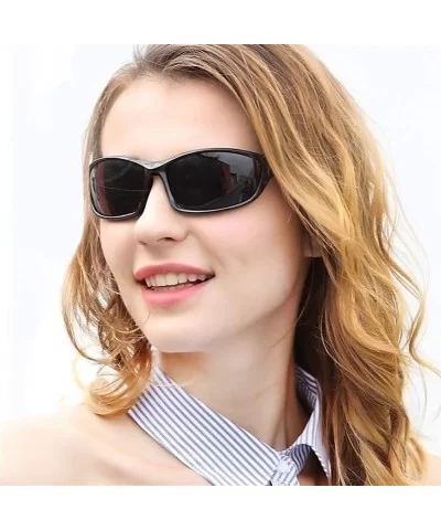 Women Men Polarized Sunglasses UV400 Sun Glasses Red Mirrored Retro Black Shades Eyewear Accessory - C7199KZW4UQ $7.24 Square