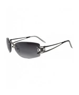 Rimless Rectangle Sunglasses Womens Elegant Slick Design Stylish Frame - Gunmetal & Gray - CS18SY3SYM0 $7.88 Rimless