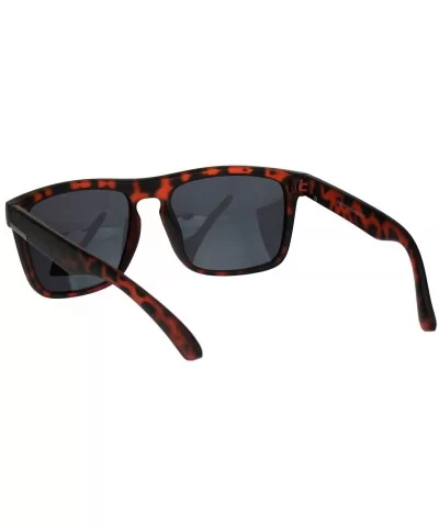 Polarized Lens Sunglasses Unisex Casual Fashion Square Frame Shades UV 400 - Matte Tortoise (Black) - C918SLZ5GM0 $8.39 Square