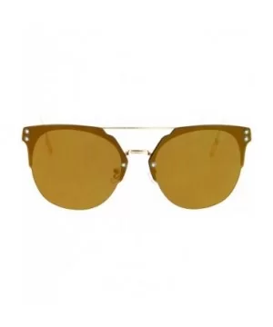 Rimless Flat Top Flat Lens Sunglasses Womens Eyewear Thin Metal Frame - Gold (Gold Mirror) - CH188KL40IU $9.39 Rimless