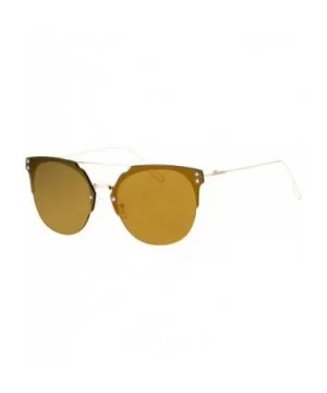 Rimless Flat Top Flat Lens Sunglasses Womens Eyewear Thin Metal Frame - Gold (Gold Mirror) - CH188KL40IU $9.39 Rimless