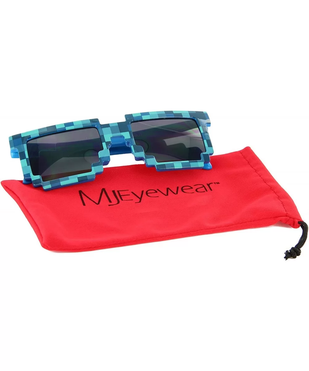 8-Bit Pixel Retro Novelty Gamer Geek Sunglasses Adult Size - Blue - CP12O5ENOND $4.86 Wayfarer