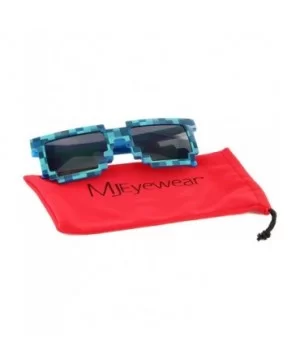 8-Bit Pixel Retro Novelty Gamer Geek Sunglasses Adult Size - Blue - CP12O5ENOND $4.86 Wayfarer