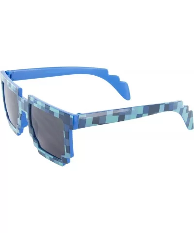 8-Bit Pixel Retro Novelty Gamer Geek Sunglasses Adult Size - Blue - CP12O5ENOND $4.86 Wayfarer