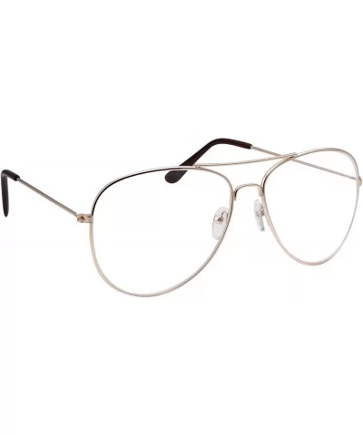 Classic Men's Or Women's Fashion Gold Aviator Glasses (3 Sizes) - Gold - C2183IHRTOK $10.44 Square